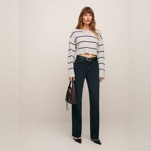 Reformation Black Straight Leg Jeans